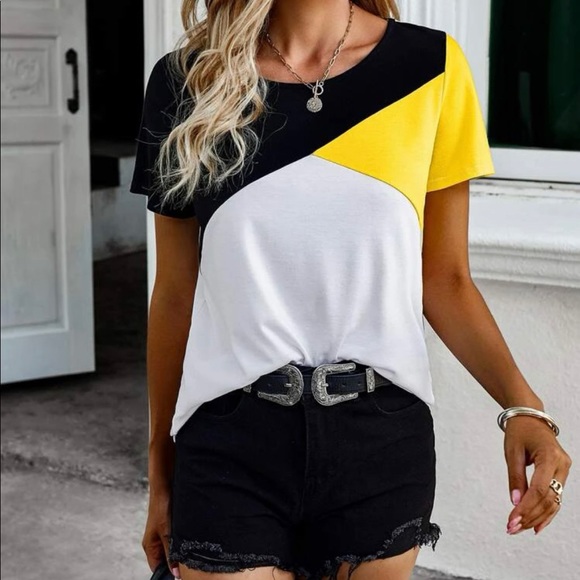 Colorblock Round Neck Tee - Picture 4 of 4